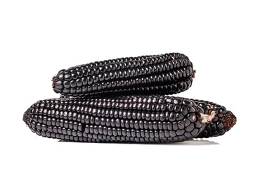 Peruvian purple corn isolated on a white background