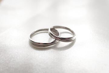 Obraz na płótnie Canvas ウエディングの指輪交換の結婚指輪 