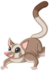 A cute cute sugar glider cartoon character