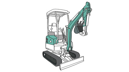 일러스트_건설장비, 굴삭기