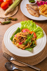 spaghetti on the table
