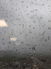 water drops on a glass