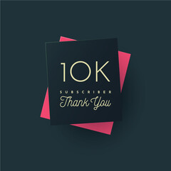 10K Followers Thank you illustration template design