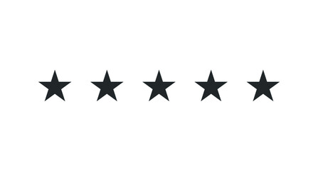 Five stars quality rating icon. Vector illustration.