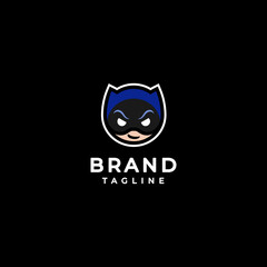 Cute Boy Mascot wearing Black Mask. Smiling boy wearing cute black mask.