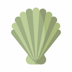 Green shell on a white background