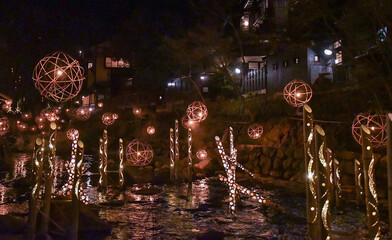 Japanese lighting up in the night