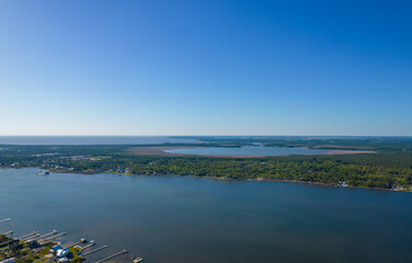 Little Lagoon and Mobile Bay in Gulf Shores, Alabama 