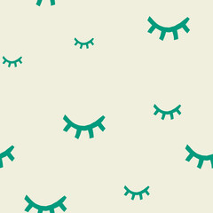 Abstract aesthetic seamless pattern. Simple eyes shape. Colored vector illustration for printing, decoration, textile, branding design.
