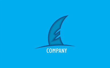 Letter E Shark Logo