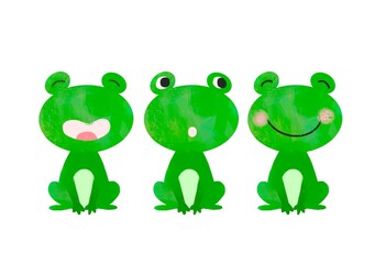 三匹のかえるのイラスト　カエル