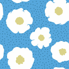 Spring flowers background, seamless vector pattern, hand painted floral illustration, tumbler design