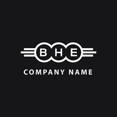 BHE letter logo design on black background. BHE  creative circle letter logo concept. BHE letter design.