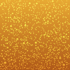 Vector Seamless pattern of gold beer bubbles. Vector illustration.
