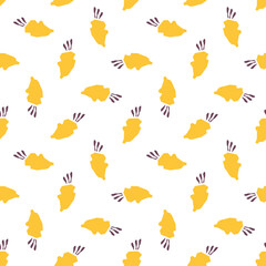 Abstract botanical seamless pattern. Simple flower shape. Monochrome vector illustration for printing, decoration, textile, branding design