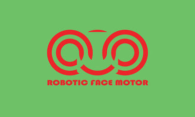 Line Motor Robotic Face Logo