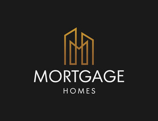 Initial letter M building real estate logo template