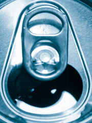opened tinned sparkling beverage, closeup
