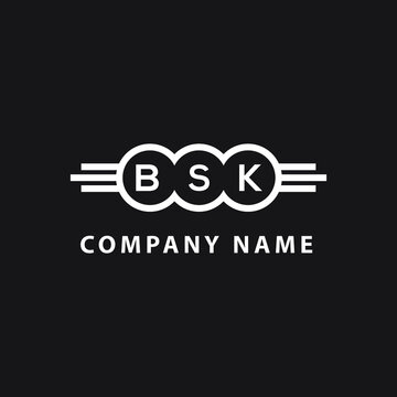 BSK letter logo design on black background. BSK  creative initials letter logo concept. BSK letter design.