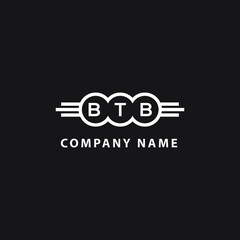 BTB letter logo design on black background. BTB  creative initials letter logo concept. BTB letter design.