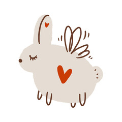 Vector cartoon magic fairy rabbit or bunny Easter cute childish illustration