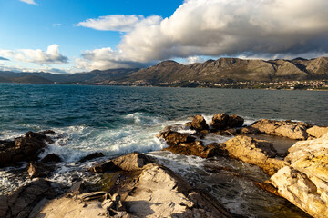 Fototapeta na wymiar Coast of Adriatic sea in Dalmatia region. Croatia