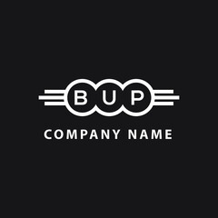 BUP letter logo design on black background. BUP  creative initials letter logo concept. BUP letter design.