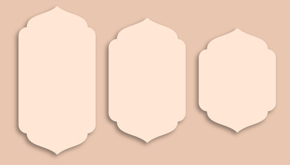 set of islamic frames shapes badges	