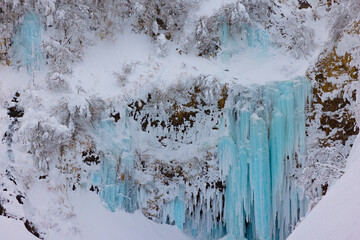 樹氷地帯の氷瀑