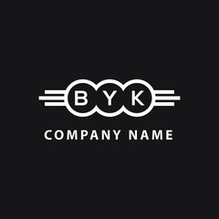 BYK letter logo design on black background. BYK  creative initials letter logo concept. BYK letter design.