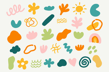 Abstract elements in boho style.Modern hand drawn minimal abstract form.