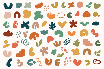 Abstract elements in boho style.Modern hand drawn minimal abstract form.