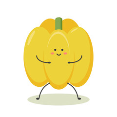 Obraz premium healthy vegetables for health cute kawaii yellow juicy pepper
