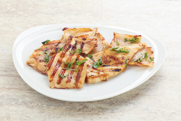 Grilled squid with unagi sauce