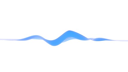 3d abstract wavy isolated background. Colored blue wave or line in the flow of motion and vibration on an empty white background.