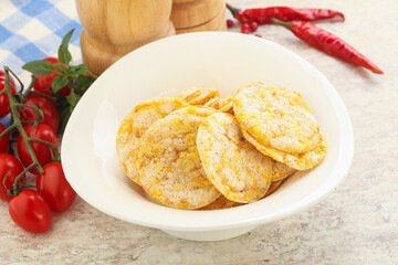 Natural organic grain rice chips