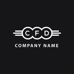 CFD letter logo design on black background. CFD  creative initials letter logo concept. CFD letter design.