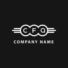 CFQ letter logo design on black background. CFQ  creative initials letter logo concept. CFQ letter design.