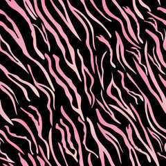 Trendy zebra skin seamless vector pattern 
