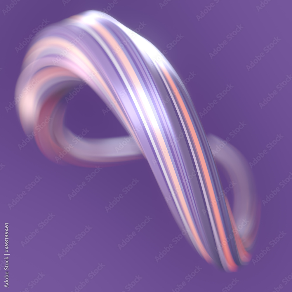 Fototapete impossible neon colored shape in modern style. 3d rendering digital illustration. abstract geometric
