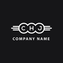 CHJ letter logo design on black background. CHJ creative  initials letter logo concept. CHJ letter design.