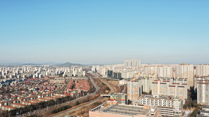 Fototapeta premium Villas and luxury apartments that can feel the gap between the rich and the poor