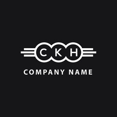 CKH letter logo design on black background. CKH  creative initials letter logo concept. CKH letter design