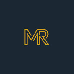 Abstract initial MR letter icon logo