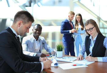 Transparent phones of the future concept, a Caucasian businessman having a video call.