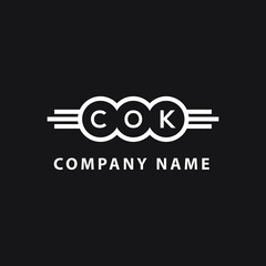 COK letter logo design on black background. COK  creative initials letter logo concept. COK letter design.
