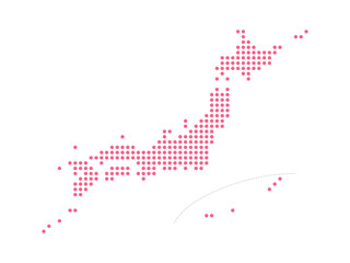 日本地図　カラードットイラスト