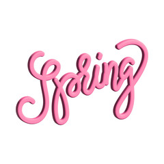 Fototapeta premium Spring calligraphy 3d rendering isolated on white background , 3D Illustration