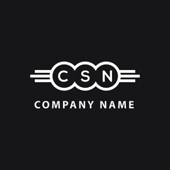 CSN letter logo design on black background. CSN  creative circle letter logo concept. CSN letter design.