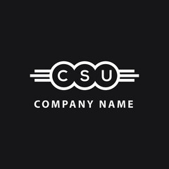 CSU letter logo design on black background. CSU  creative circle letter logo concept. CSU letter design.